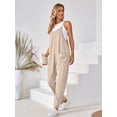thumbnail image 4 of Loose Cami Jumpsuit, Solid Casual Jumpsuit For Summer & Spring, Women's Clothing, 4 of 20