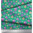 thumbnail image 3 of Soimoi Green Cotton Duck Fabric Artistic Floral Print Fabric by the Yard 42 Inch Wide, 3 of 3
