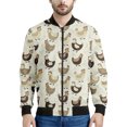thumbnail image 4 of Chaqueta con cremallera y estampado de tinta de pollo vintage para hombre, abrigo con estampado 3D de animales, chaqueta informal con cremallera, sudadera de manga larga, 4 of 5