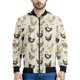 thumbnail image 4 of Chaqueta con cremallera y estampado de tinta de pollo vintage para hombre, abrigo con estampado 3D de animales, chaqueta informal con cremallera, sudadera de manga larga, 4 of 5
