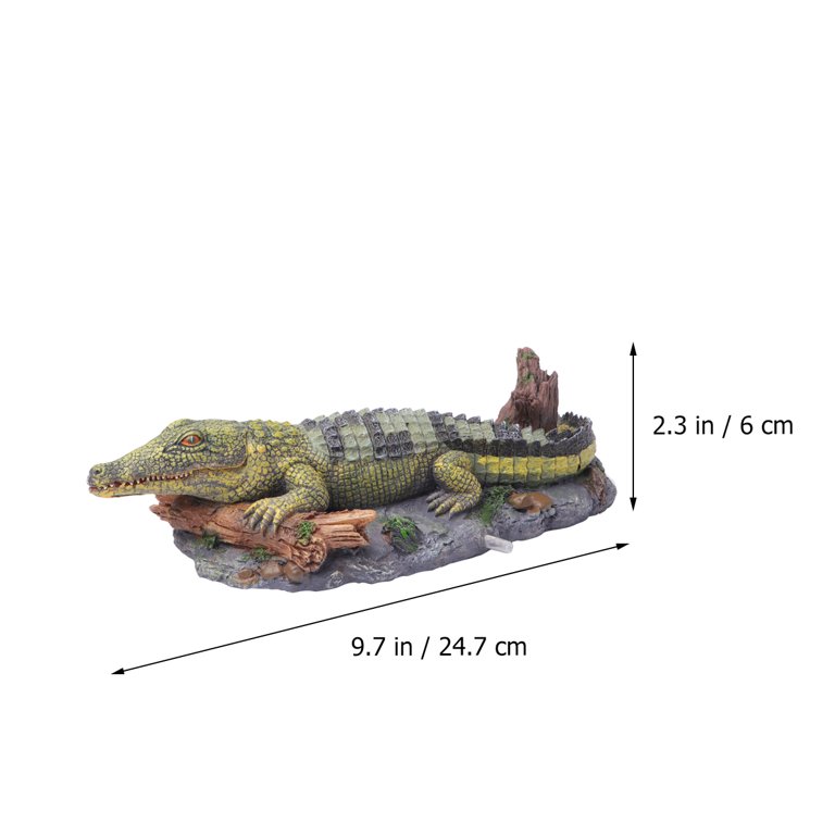 Rosarivae Creative Resin Crocodile Fish Tank Landscape Animal