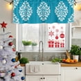 thumbnail image 6 of Baroque Blue Valances for Windows, Decorative Rod Pocket Window Valance Curtains, Vintage Damask Classic Floral Short Curtain Drapes for Kitchen/Bathroom/Living Room, 2 Panels, 42" W x 18" L, 6 of 8
