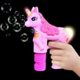 thumbnail image 3 of Haktoys Unicorn Bubble Shooter Gun | Battery Operated Bubble Blaster Toy with LED Flashing Lights for Toddlers and Kids | Parent-Friendly Noise-Free Design, Extra Refill Bottle (Batteries, 3 of 5