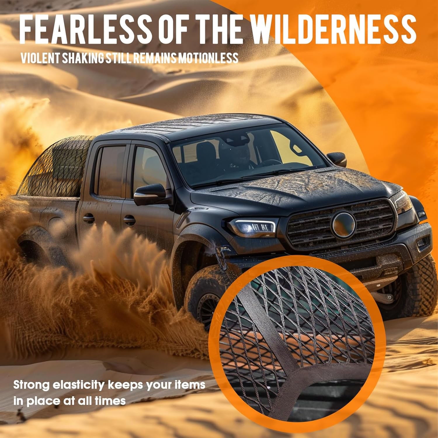Heavy-Duty Bungee Cargo Net for Pickup Trucks – Stretchable Mesh Load Securer, Universal Fit, Prevents Shifting, Durable & Easy to Use