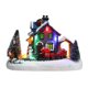 thumbnail image 1 of Decoración de la casa Escena de Navidad de resina Pueblo Decoración de la casa Ciudad con luz LED cálida Tren de Papá Noel Muñeco de nieve Adorno de Navidad con pilas yeacher PC 1, 1 of 7
