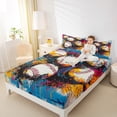 thumbnail image 4 of Feelyou Baseball Game Full Size Sheets for Boy, Chic Graffiti Splash Bed Sheets, Vintage Oil Printing Sheet Sets, Luxury Bedroom Decor, 4 Pieces, 4 of 7