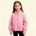 thumbnail image 2 of Loopsun Kids Fleece Jackets, Kids Boys Girls Casual Solid Long Sleeve Fleece Open Front Outerwear Zip Jacket Pink, 4-5 Years, 2 of 5