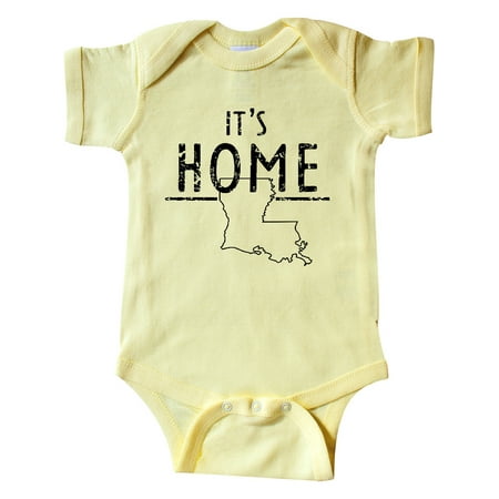 

Inktastic It s Home- State of Louisiana Outline Distressed Text Gift Baby Boy or Baby Girl Bodysuit