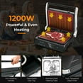 Costway Electric Panini Press Grill Sandwich Maker with LED Display& Removable Drip Tray