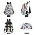 thumbnail image 4 of FORMRS Mini Backpack Purse for Women Travel Daypack Casual Shoulder Bag, Green Simple Triangles, 4 of 7