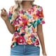 thumbnail image 2 of Puntoco Liquidación de blusas cortas para mujer Blusa informal de manga corta con cuello redondo a la moda para primavera/verano para mujer, 2 of 5