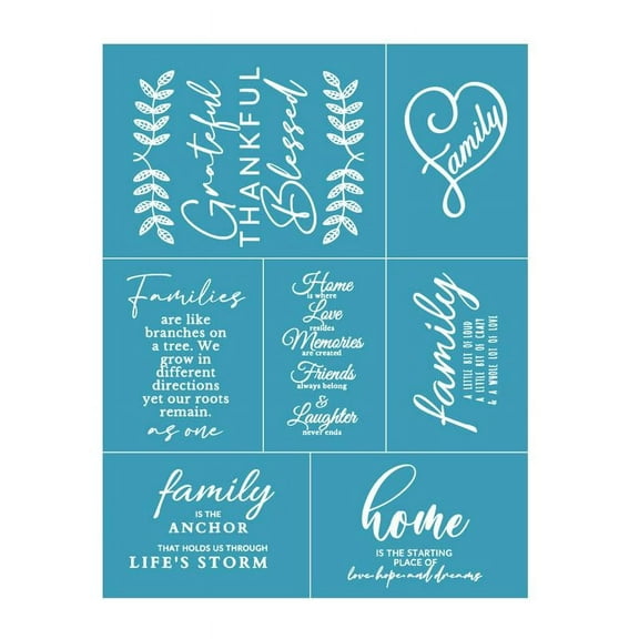 PAPADA Family Self Adhesive Silk Screen Printing Stencil Mesh Transfers for DIY T-Shirt Pillow Fabric Bags Textile Painting Home Decoration Supplies