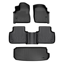 SMARTLINER Custom Fit Floor Mats 2 Rows and Cargo Liner Behind 3rd Row Set Black Compatible With 2017-2022 Audi Q7 - All Models