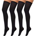 thumbnail image 3 of Pack de 4 pares de medias hasta el muslo de seda para mujer JM, 3 of 5