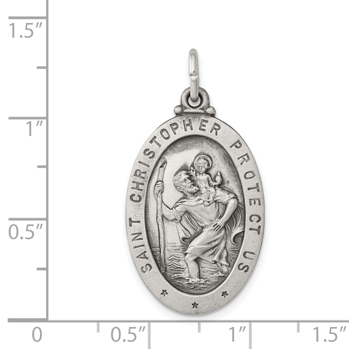 925 Sterling Silver /& Gold-plated Saint Christopher Polished Religious Medal Charm Pendant