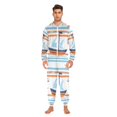 thumbnail image 3 of FORMRS Onesies Pajama for Adults Unisex Hoodie Winter Jumpsuit One Piece Sleepwear, Sizes S-2XL, Blue Nautical Pattern, 3 of 7