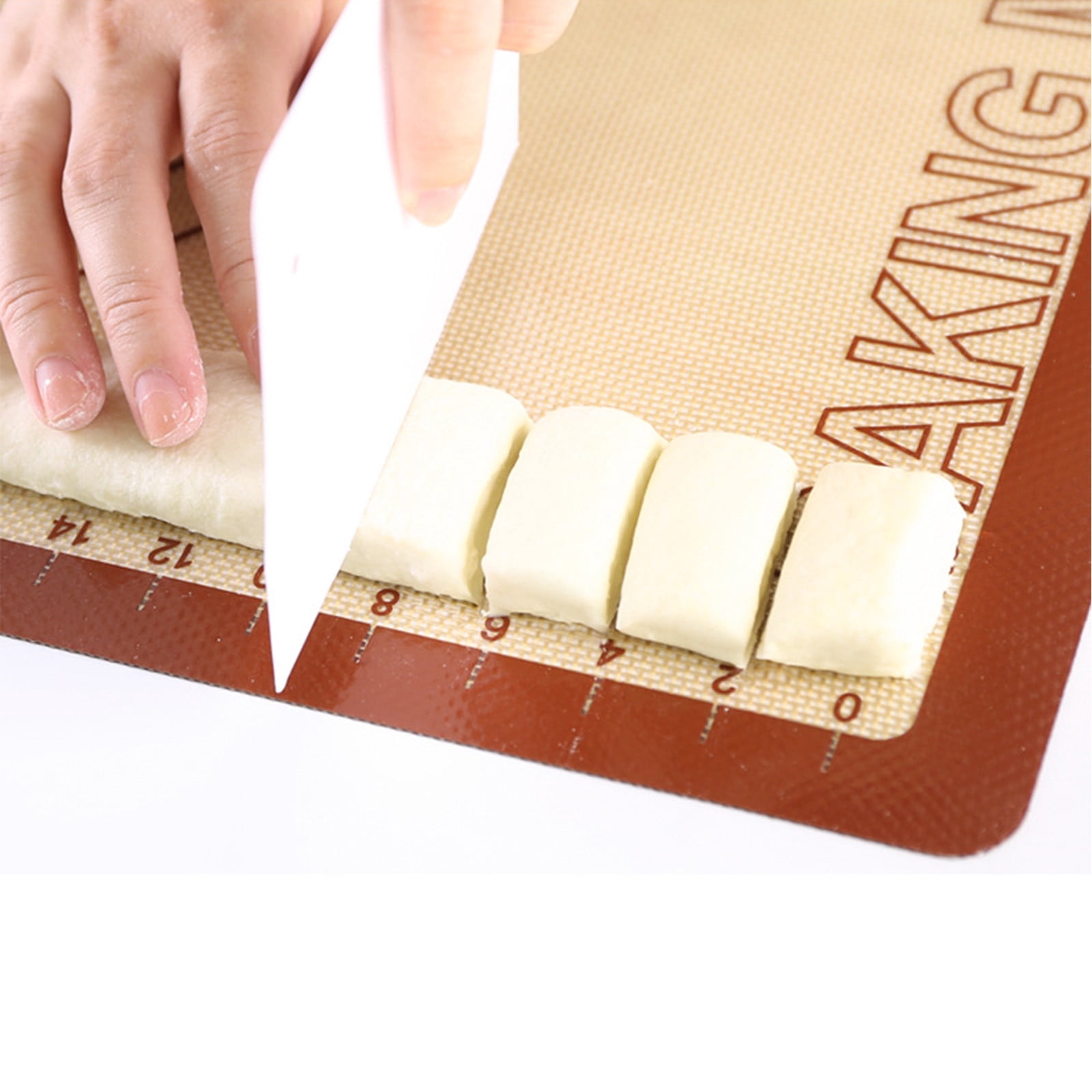 RuiJiao Food-Grade Fiberglass Baking Mat with Non-Slip Backing, Beige, Oven-Safe Dough Rolling Mat for Kitchen Baking, Reusable and Easy Clean, High-Temperature Resistant (40x4cm)