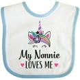 thumbnail image 3 of Inktastic My Nonnie Loves Me Unicorn Girls Baby Bib, 3 of 4