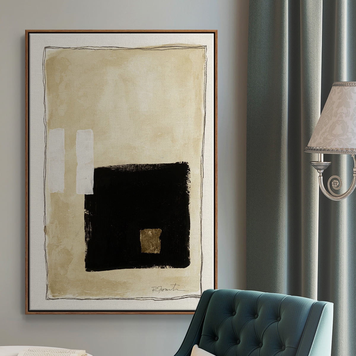 Inner Musing I Framed Premium Gallery Wrapped Canvas - Ready to Hang - 27 x 41 - Walnut Floating Frame