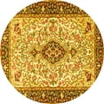 thumbnail image 1 of Ahgly Company Indoor Round Persian Yellow Traditional Area Rugs, 5' Round, 1 of 4