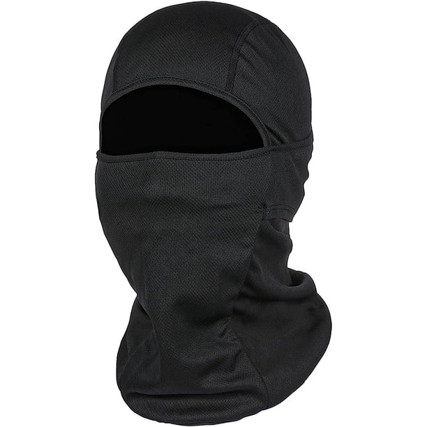 Casco negro, casco de motocicleta, casco elástico con polaina para el cuello, adecuado para deportes, ciclismo, esquí, snowboard y senderismo, suave y cómodo, transpirable y resistente al viento.
