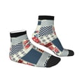 thumbnail image 3 of Bingfone Patchwork In Country Style Design Patterned Men'S Women'S Casual Cotton Socks, 3 of 9