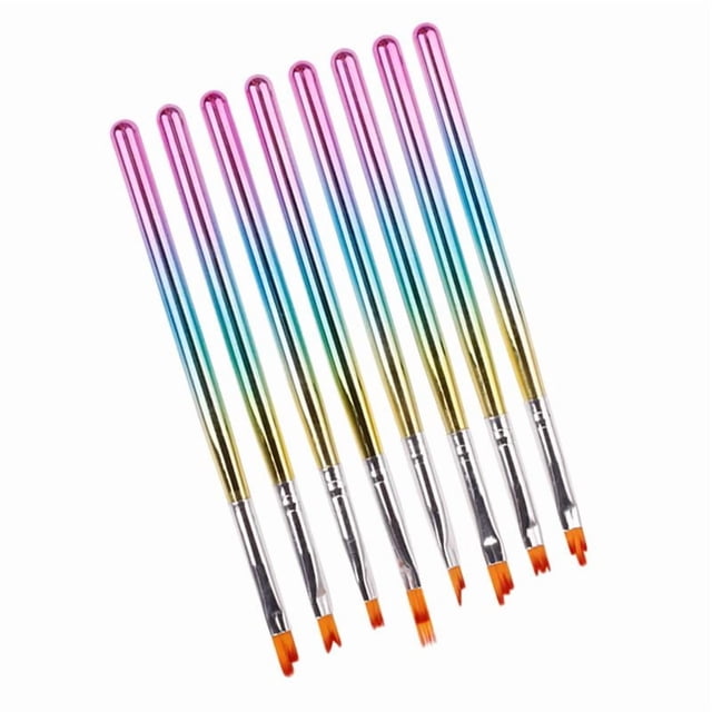 8 pinceles para coración uñas, uñas acrílicas dibujo para salones profesionales principiantes