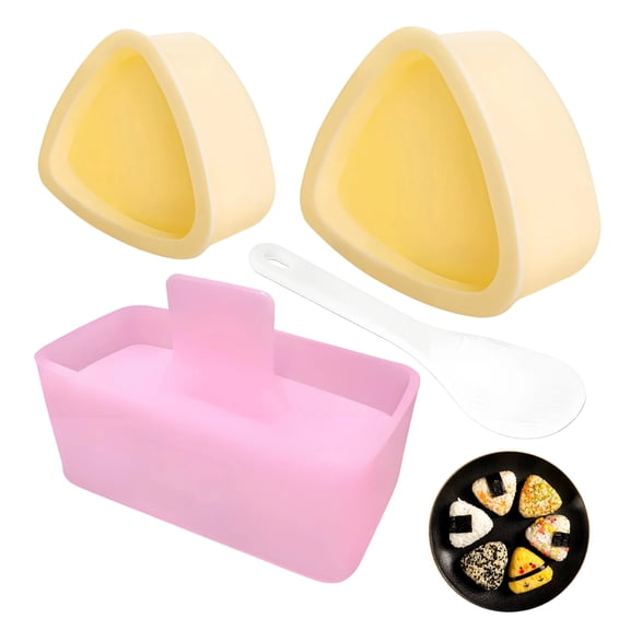 ACDANC 3Pcs Triangle Musubi Press Mold Set,Rectangular Layered Rice Ball Mold,Onigiri Mold,Rice Ball Maker Mold with Rice Scoop