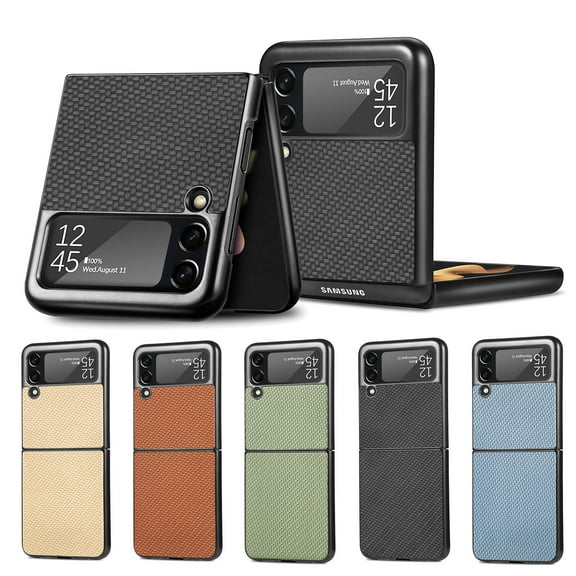 Case for Galaxy Z Flip 3 5G, Slim Weave Pattern Hard Back Case Cover Anti Scratch Shockproof Support Wireless Charging, Conque for Samsung Galaxy Z Flip 3 5G 2021