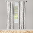 thumbnail image 3 of Ambesonne Leaves Curtains, Warm Taupe Leaf Botanical, Pair of 28"x63", Warm Taupe White, 3 of 5