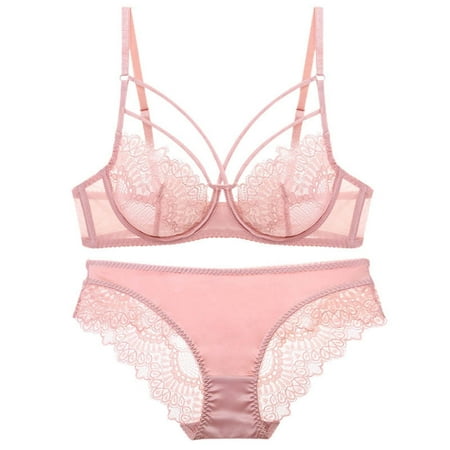 oqasdz Lingerie Sets for Women Sexy Naughty Lace Comfortable Breathable Gathering Oversized Bra Set