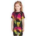 thumbnail image 5 of Balery Flamingo And Palm Trees At Sunset Conjunto de Pijama Infantil de Manga Corta con Estampado – Ropa de Dormir de Algodón Suave-Small, 5 of 5