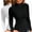 White+Black, variant on Vafful Women's Long Sleeve T Shirt Mock Neck Slim Tops for Womens Fitted Ribbed Pullovers Tee Top S-XXL White