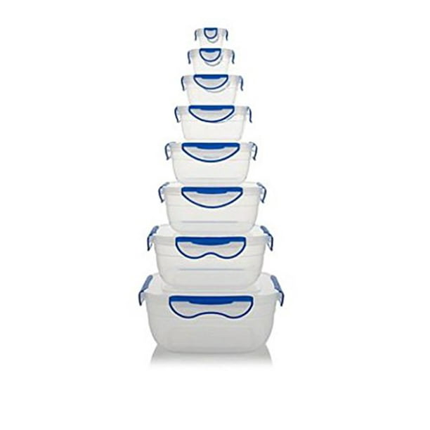 Hefty Clip Fresh 16piece Nested Bowl Square FoodStorage Container Set