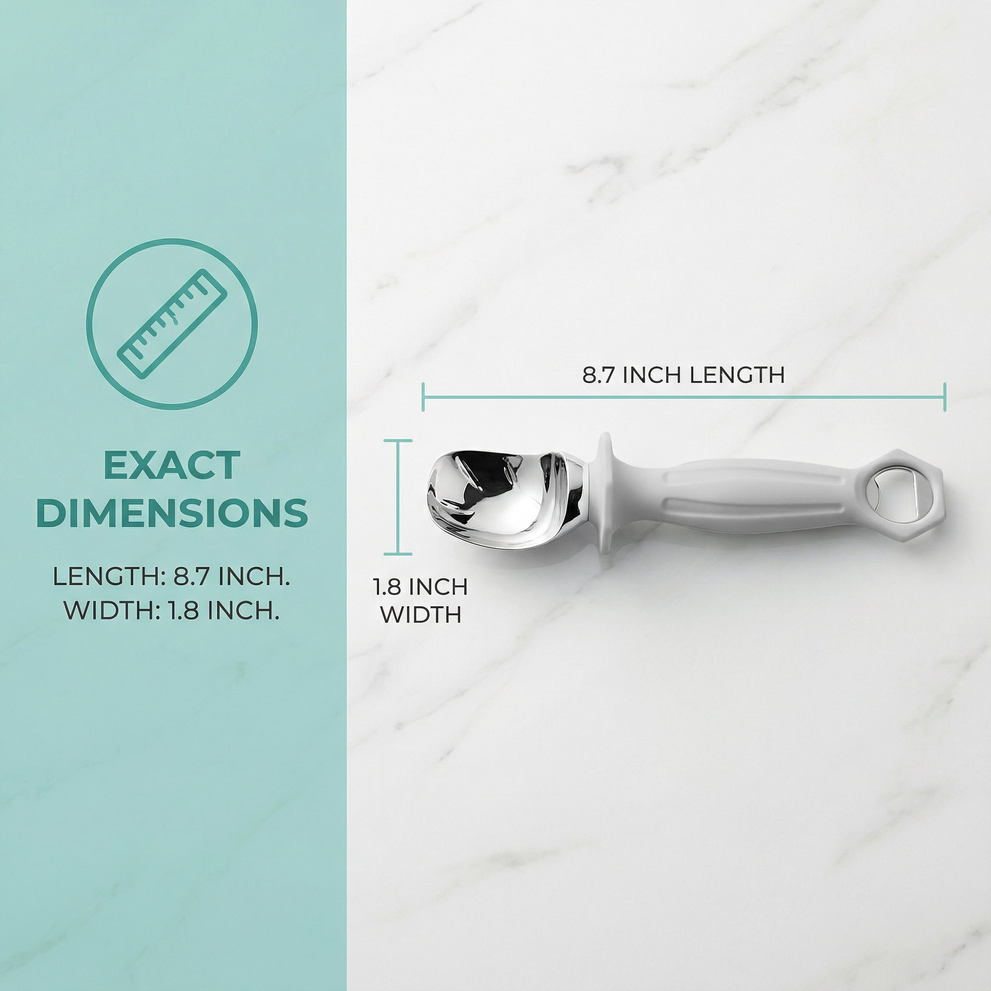 Unique Bargains Zinc Ice Cream Scoop with Ergonomic Handle for Gelato Grey 8.7in
