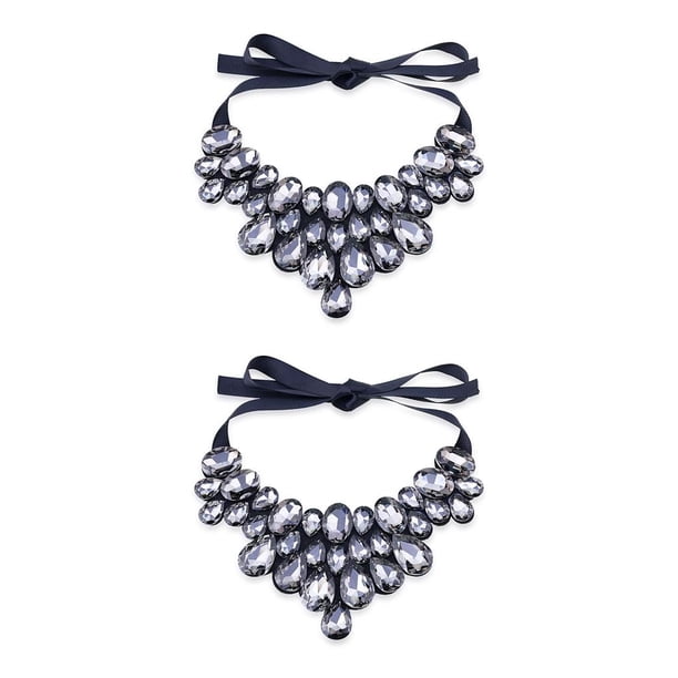 Minnieouse Collar de mujer, gargantillas, colgantes, gargantilla para niñas, adorno de cuello, fiesta, banquete, damas, babero brillante, Type3 NO3