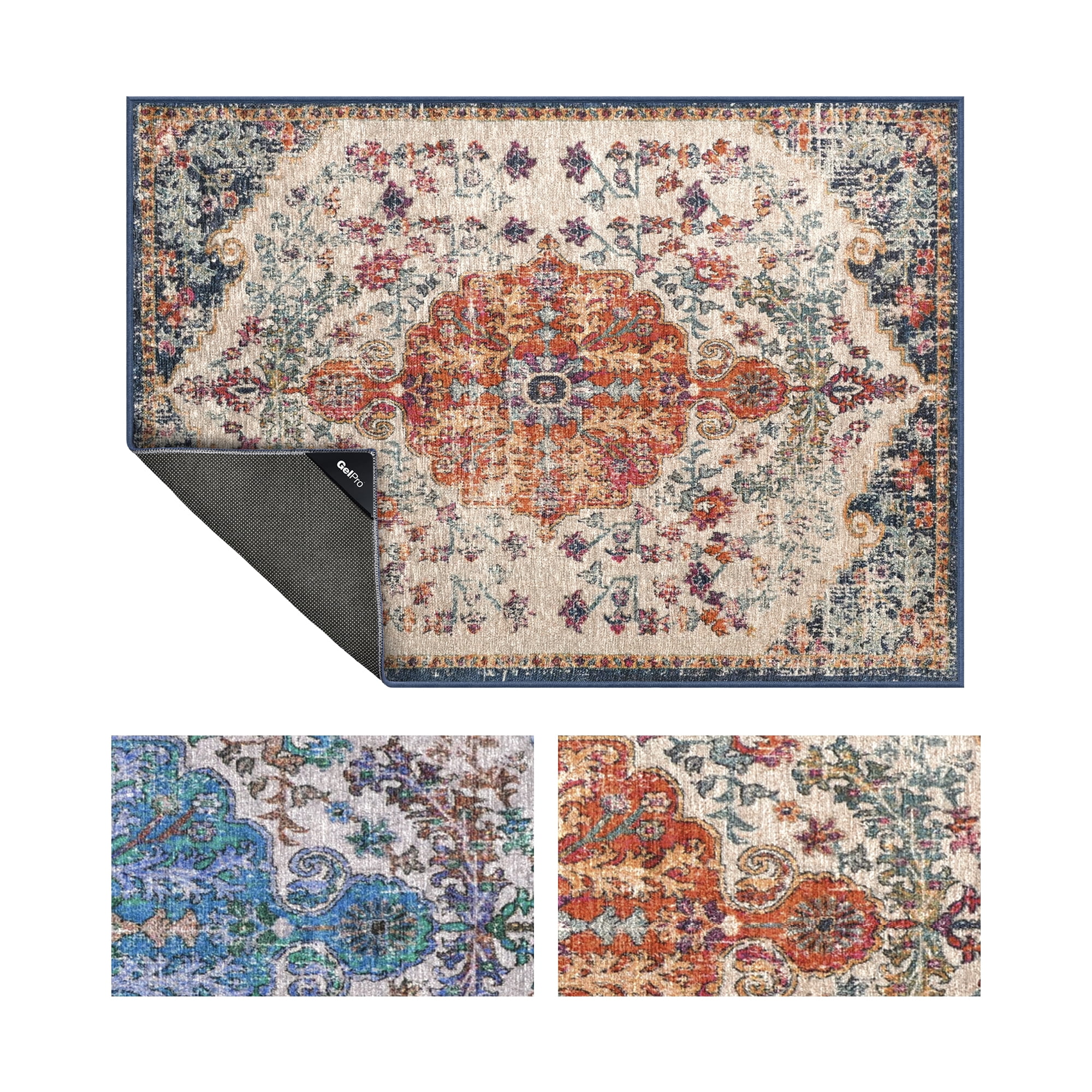 GelPro Nevermove Machine-Washable Accent Rug with Gelly Grippers 24 x 34 Taryn Wildberry
