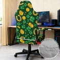 thumbnail image 4 of Xoenoiee Shamrock Coin Horseshoe Pattern Gaming Chair Covers Cat Scratch Proof, Stretch Gaming Chair Seat Covers with Armrest Cover, Anti-Scratch Protection for Ergonomic Game Rotating Office Chair, 4 of 7