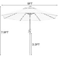 thumbnail image 2 of Bibana 9ft Solar 24 LED Lighted Patio Umbrella with 8 Ribs, Adjustment and Crank Lift System (Orange), 2 of 6