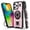 Pink, variant on Hotpom for iPhone 16 Pro Max Case with 360°Rotatable Ring Stand, Heavy Duty Shockproof, Anti-Fingerprint Rugged Women Men universal Protective Cover, Black