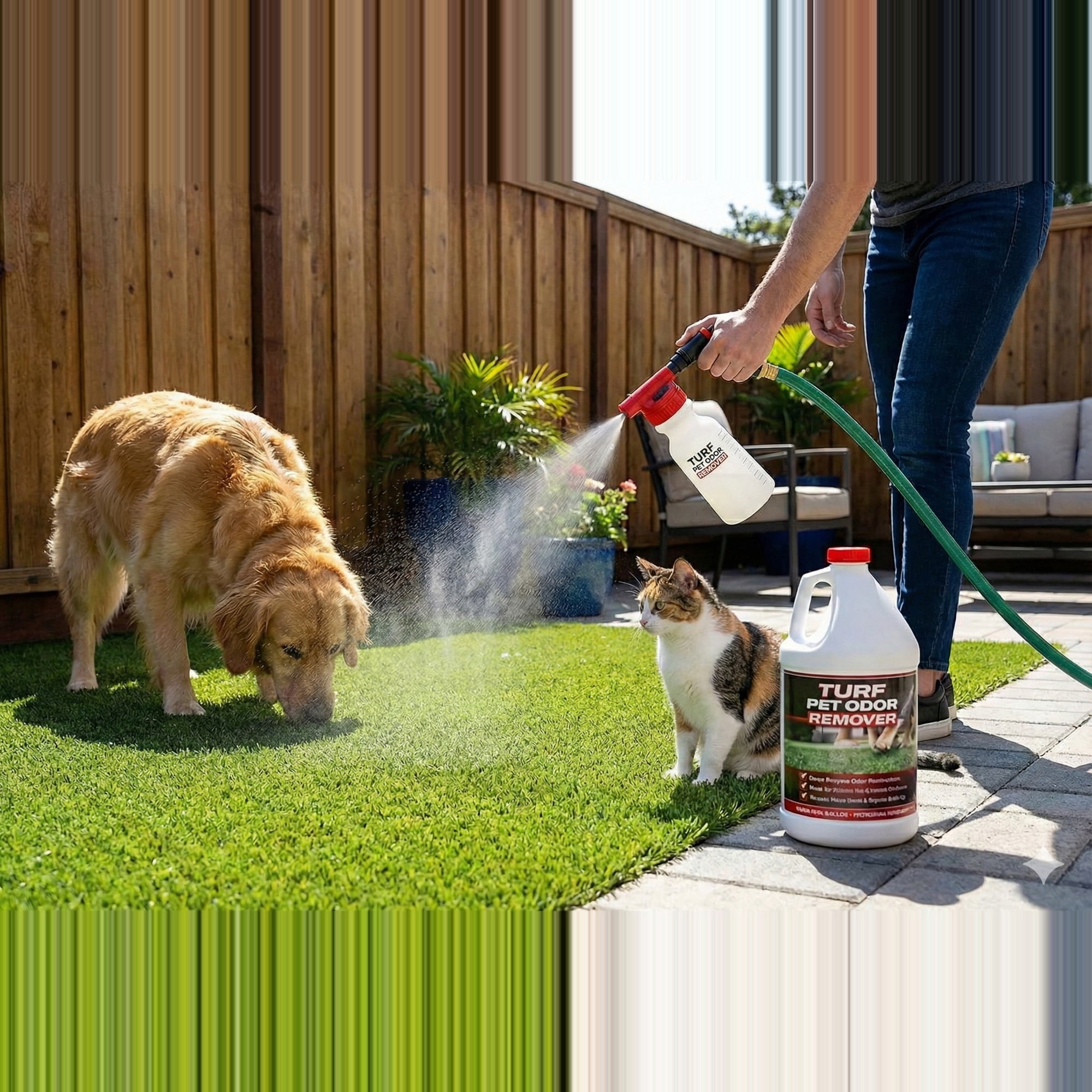 EVEN Turf Pet Odor Remover, Enzyme-Based Outdoor Cleaner, 1 Gallon, for Artificial Turf, Lawns and Patios