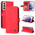 thumbnail image 1 of SaniMore Case for Samsung Galaxy A14 5G 6.6" 2023, Wrist/Crossbody Strap,Retro PU Leather Anti-scratch Card Slots Cash Pocket Kickstand Shockproof Anti-drop Wallet Business Cover, Red, 1 of 11