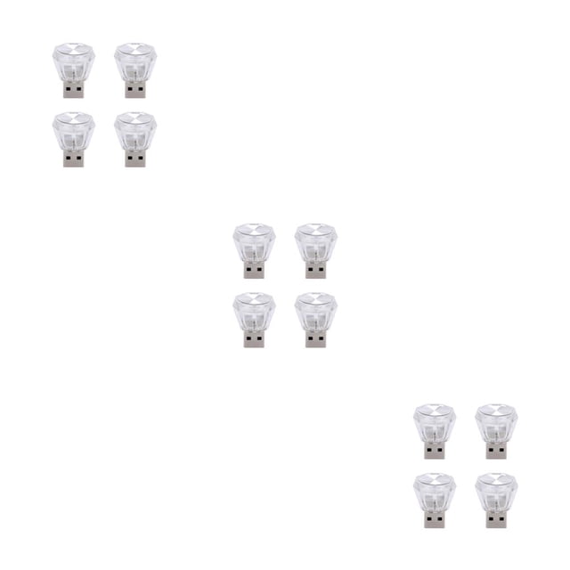 Speravity 4 piezas Mini USB Car Ambient Plug Play Light Iluminación interior Luz de emergencia Automóvil PC Computadora Luz de hielo Type1 NO1