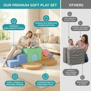 Naipo 8-Pcs Climbing Block Colourful 3D Foam Toddlers Toys,8 in 1 Playset Climbing Toy,Toddler Playground Climber for Climb,Crawl for Nursery,Indoor Foam Play Block