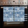 thumbnail image 2 of Blue Coastal Kitchen Towels Set of 2, Water Absorbent Dish Towel, Summer Ocean Waves Ombre Sea Starfish Decorative Hand Towels - Quick Drying Cloth for Cooking Baking, 18x28 Inch, 2 of 8