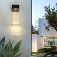 thumbnail image 4 of TICOZE Modern Outdoor Wall Lantern with Crystal Bubble Shade - 12W Waterproof LED Wall Light for Exterior, Supports Multiple Bulb Types (2-Pack, Black), 4 of 10