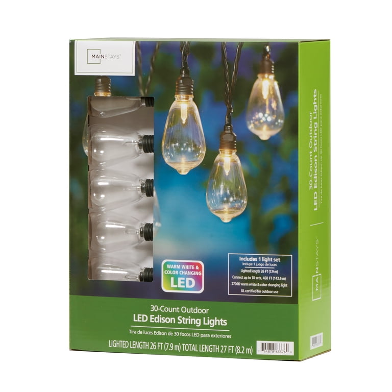 Mainstays 30-Count Color-Changing LED Edison String Lights photo 7