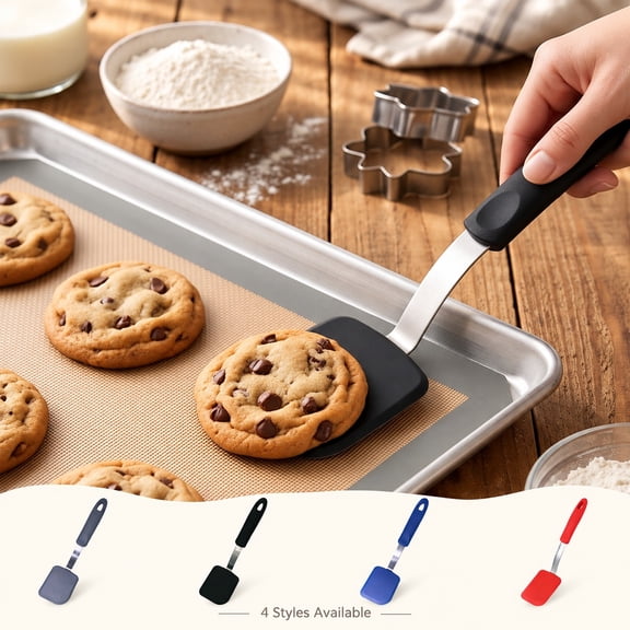 Wodellrrea 9.65 in Silicone Mini Solid Turner Kitchen Spatula