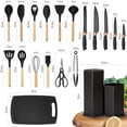 thumbnail image 2 of Utensilios de Cocina de Silicona 19PCS, Juego de Utensilios de Cocina Negro, El Set Incluye Cucharas, Esp&aacute;tulas, Pinceles, Tablas de Cortar, Cuchillos, Tijeras y Un Juego de Cubetas para Gu, 2 of 8