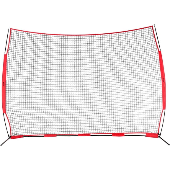 Barricade Backstop Net 12x9 ft - Ball Sports Barrier Netting for Baseball, Softball, Soccer, Lacrosse - Portable Training Equipment with Carry Bag